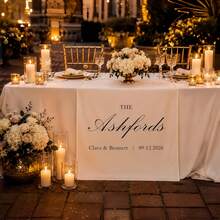 1pc Personalized Wedding Table Runner, Customizable Text, Suitable For Fashionable Wedding Reception And Special Occasions - Multicolor - View 3