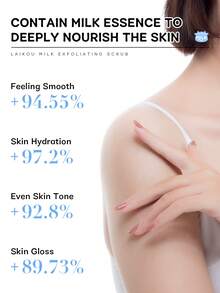 LAIKOU 1 Jar Silky Smoothing Milk Exfoliating Scrub, 90g Brightening Softening Body Polish Hydrating Even Tone Shower Routine Popular Beauty Body Care Product - Milk - View 3