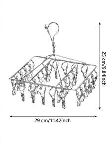 40/30/1 Clip Stainless Steel Folding Drying Rack, Rotatable Windproof Clothes Hanger With Strong Spring Clips, Suitable For Socks, Underwear, Bras, Towels And Baby Clothes, Indoor Balcony Home Dorm Use, Back To School Essential, Laundry Drying Rack - Multicolor - View 10