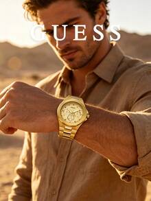 Guess Men's Bracelet Watch Round Multi-Dial Chronograph Style Textured Bezel Rugged Dial Quartz-Style Business Casual Office Daily Wear Special Edition - one-size - View 2
