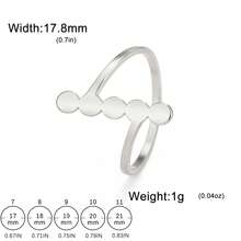 TEAMER 1 chiếc nhẫn ngón tay kỷ niệm thiết kế hình học unisex, thép không gỉ tối giản họa tiết chấm bi dọc, quà tặng thời trang - loạt thời trang - Xem 16