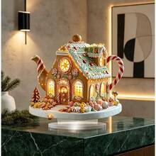 1pc Luxury Gingerbread Teapot Snow House Acrylic Desktop Ornament, Vintage Autumn/Winter Decor, Indoor Desktop Decoration, Holiday Party Home Decor, Desktop Atmosphere Decoration, Christmas Gift, Christmas Decoration, 2D Flat - Ornament - View 4