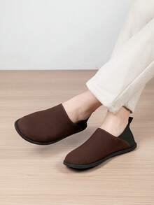 Plus Size Men's Suede Loafers With Foldable Heel Design, 2-In-1 Wearable Back Strap, Premium Velvet Texture, Easy Slip-On, Versatile For Commuting, Outings And Casual Daily Wear - Brown - View 9