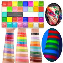36 Warna Cat Wajah + Kuas, Cat Tubuh Profesional, Set Palet Cat Wajah Warna Krim Besar, Cocok untuk Halloween, Pesta Liburan, Riasan Kostum Efek Khusus dan Permainan Peran - MultiWarna - View 5