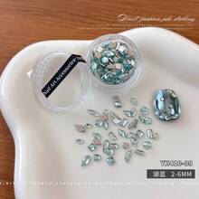 40pcs Flat Back Rhinestones Nail Art Decor, Sparkling K9 Mixed Heart, Water Drop, Irregular Shaped Rhinestones Nail Decoration, Glitter Nail Art Accessories - Multicolor - View 19