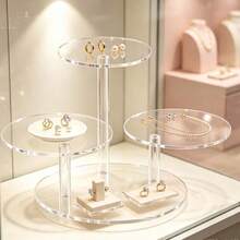Multi-Layer Round Acrylic Display Stand, Detachable Tiered Trays, Suitable For Wedding, Birthday Party Jewelry Display, Desktop Storage Organizer - Multicolor - View 5