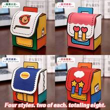 8Pcs Cute Backpack‑Shaped Paper Gift Boxes,4 Assorted Styles Portable Treat Candy Favor Boxes With Handle & Magic Tape Closure For Party Small Goodies Packaging - View 12