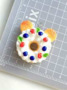 10/20/100pcs Realistic Bear Bread Resin Charms, Cream Glue Pendant Decor DIY Handmade Keychain Bag Charm Accessories Ornament - Multicolor - View 5