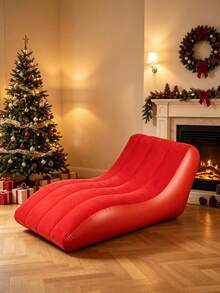 1pc 3 Colors Optional PVC Inflatable Lounge Chair, Outdoor Camping Reclining & Sleeping, Portable Sofa, Foldable, Camping, Beach Inflatable Sofa Chair, Ergonomic S-Shaped Inflatable Sofa, Outdoor & Indoor Dual Use, Thickened Wear-Resistant Slouchy Inflatable Lounge Chair, Christmas, Halloween - Multicolor - View 6