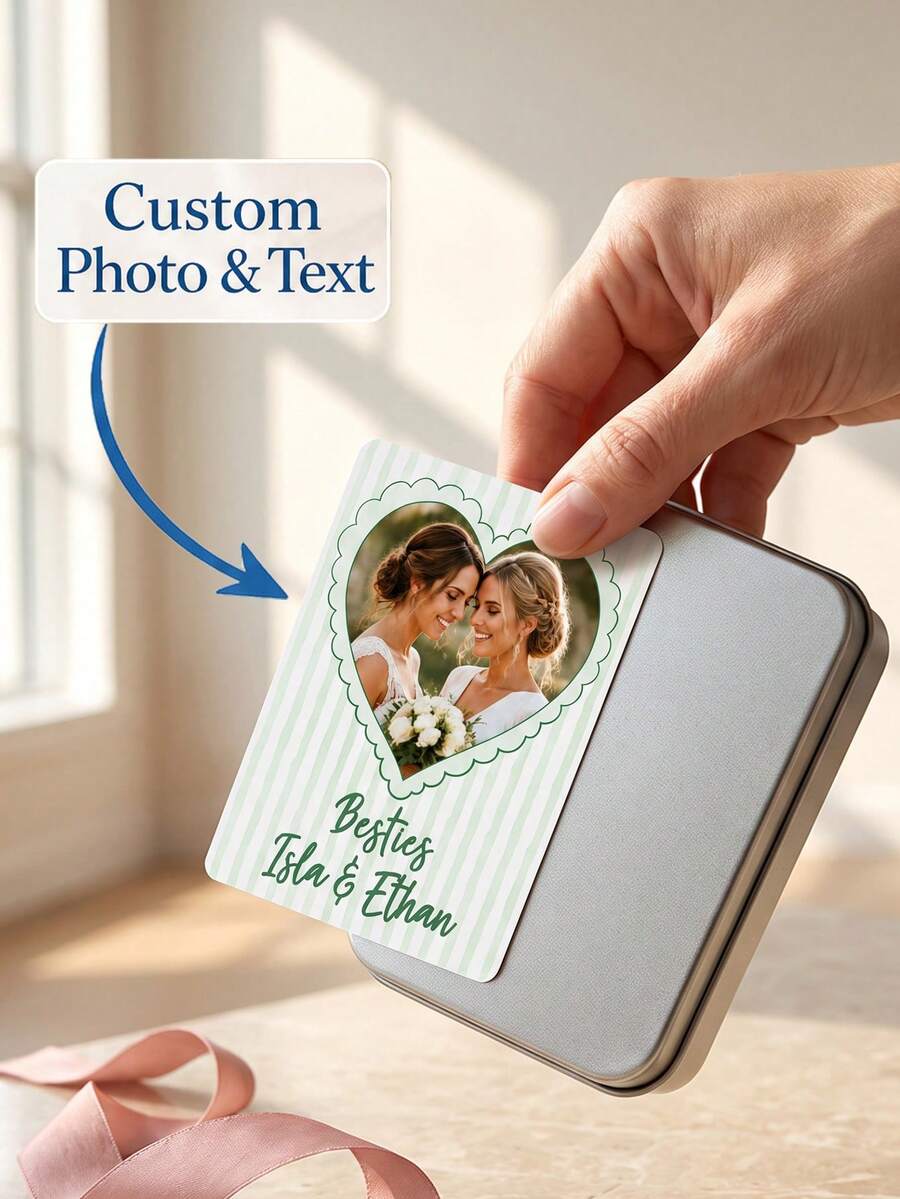 Personalized Custom Wedding Playing Cards Set (54pcs), Replica Wedding Besties Photo Playing Card Family, Custom Photo And Text Gift For Wedding Guest Book Playing Cards, Reception Table Favors And Personalized Wedding Keepsake - Multicolor 3 - View 1