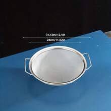 Stainless Steel;Double Handles;Fine Mesh;Wide Rim;Rice Washing Bowl;Kitchen;Household;Vegetable Washing;Draining;Water Filter Basket;Multifunctional;Large Capacity;Drop-Resistant;Easy To Clean;Practical For Daily Cooking;Kitchenware;Great Item - Silver - View 9