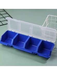 4-Compartment Plastic Screw Storage Box With Lid, Durable Multi-Function Hardware Tool Parts Organizer - A - View 6