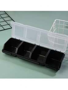 4-Compartment Plastic Screw Storage Box With Lid, Durable Multi-Function Hardware Tool Parts Organizer - A - View 5
