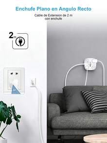 ONEEKA Cargador Regleta Multicontacto 4 Tomas 2 Usb 2 Tipo C - Blanco - Ver 5