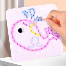 12-Pattern Beginner Sewing Set, Starter Kit - Includes Multiple Style Combinations, Plastic Needles, Thread, DIY Sewing Board, Children's Sewing Set, Children's Felt Crafts, Felt Set, Helps Develop Fine Motor Skills - Multicolor - View 5
