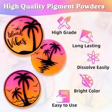 12 Colors Neon Powder - Fluorescent Mica Powder Suitable For Epoxy Resin, Soap Making, DIY Crafts - 12 Colors With 10g/0.35oz Each Bottle, High Color Saturation, Non-Glowing (Not Glow In Dark) - 12colors/set - View 7