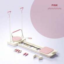 Agilithor Multifunctional Foldable Pilates Machine, Home Pilates Core Training Bed With Resistance Band, Compact Yoga Exercise Equipment To Sculpt Your Abs, Hips, And Legs. - Pink - View 2