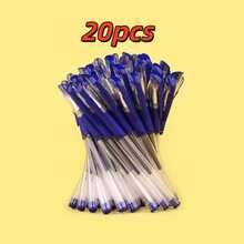20pcs Blue & Black Minimalist Classic Neutral Pens 0.5mm Bullet Tip, Suitable For Office, Students, Daily Writing, Signing, Practice - Sets - View 10