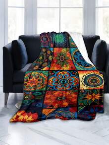 1pc Modern Minimalist Soft Comfortable Blanket, Animal Floral Pattern, Multi-Purpose Throw For Sofa, Bed, Outdoor Camping, Leisure, Home, Picnic, Travel, All Seasons, Gift For Family And Friends - Multicolor - View 4