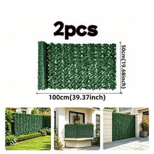 2片 100cm*50cm 人造植物圍欄，戶外遮陽屏風，花園陽台隱私裝飾綠植，戶外抗UV抗老化花園庭院隔斷景觀裝飾 - 綠色 - 查看 11