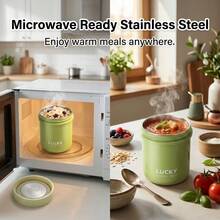 Microwaveable Insulated Food Jar For Hot Food, 304 Stainless Steel Thermal Lunch Box, Leakproof Warm Food Container With Handle, Insulated Bowl, Heated Lunch Box For Student School, Food Storage Containers - Multicolor - View 3
