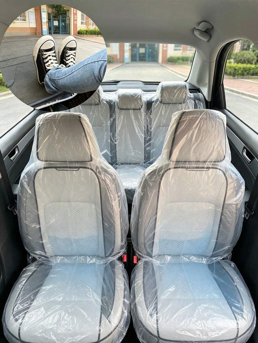Disposable Car Seat Covers, Transparent Dustproof Seat Covers, Waterproof And Stain-Resistant, Universal Protective Film, Suitable For Various Car Seats Such As Sedans And Trucks, Lightweight And Foldable, Keeping The Car Interior Clean. - Multicolor - View 1