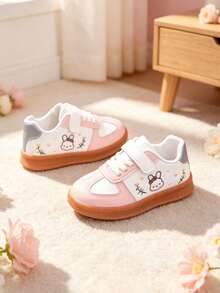 Girls' Cute Rabbit Casual Sneakers, Kids' Skate Shoes - Pink - View 8