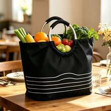 Large Capacity EVA Soft Tote Bag With Aluminum Alloy Handle, Reusable Shopping Bag, Portable Storage Tote, Multi-Purpose Supermarket Grocery Bag, Suitable For Daily Shopping And Storage - Multicolor - View 12