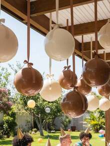 6/12/18pcs 22 Inch Large Round Foil Balloons, Suitable For Ceiling Holiday Decoration, New Year, Birthday, Wedding Party Decoration - Multicolor - View 4