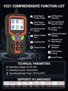 2026 Upgraded OBD2 Scanner Diagnostic Tool, Check Engine Lights And Clear Vehicle Trouble Codes With Professional Battery Start Test, Cloud Printing Enhanced Car Scanner For All Vehicles Since 1996 - Multicolor - View 5