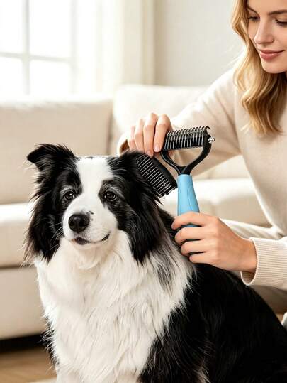 Pet Comb And Hair Removal Comb Set - A Professional Grooming Tool Designed Specifically For Dogs And Cats - Removes Tangled And Dull Hair - Reduces Shedding, Small Dog Things, Christmas, Small Cat Things, Dog Grooming,Hair Brush Set,Brush,Christmas,