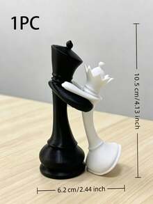 1件國王與王后西洋棋情侶雕像，婚禮裝飾，浪漫週年紀念訂婚新婚禮物，家居裝飾，桌面展示架 - 多色 - 查看 12