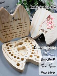 Personalized Baby Milk Tooth Keepsake Box For Boys And Girls, Tooth Collection Box, Tooth Replacement Storage Box, Customizable Pattern And Name, Children's Growth Gift - Multicolor - View 4