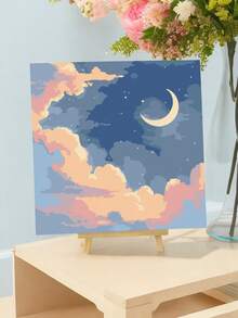 成人数码油画，丙烯颜料，简易成人数码油画，适合初学者，DIY数码油画，可作礼物或家居墙面装饰，尺寸：20英寸宽 x 20英寸长 / 30英寸宽 x 30英寸长 - 藍黃色 - 查看 10
