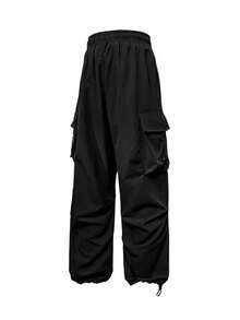 Men's Autumn/Winter Multi-Pocket Sports Outdoor Casual Fashion Cargo Pants - Black - View 3