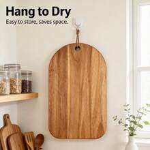 1pc Rope Hanging Wooden Cutting Board, Cheese Board, Suitable For Kitchen And Restaurant, Halloween Harvest Festival Back To School Season, Holiday Gift For Mother Father Lover - 1PC - View 6