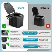 1pc Portable Camping Toilet, Foldable Travel Potty, 12.6 Inch Ergonomic Height, Lightweight Compact Outdoor Toilet, Suitable For Car, RV, Road Trip, Hiking, Hunting, Foldable Emergency Toilet, Autumn Camping Gear, Outdoor Sports - Multicolor - View 9