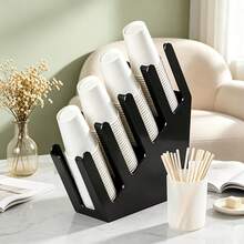 2pcs Commercial Cup Dispenser And Straw Holder, Heavy Duty Desktop Cup Rack, Non-Food Contact Storage, Suitable For Coffee Shop And Office, Space-Saving, Durable, Stylish - Multicolor - View 7