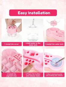Paint Brush Rinser, Multifunctional Paint Brush Cleaner Art Supplies With Washing Bucket,Painting Water Dispenser Water Cycle Rinser For Acrylic And Water-Based Paint Cleaning Tools - Regular Model - View 2