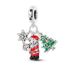 Christmas Charms-Santa Claus, Reindeer, Christmas Stockings, Gingerbread Men Pendants For Making DIY Bracelets Or Necklaces; Accessories Gifts - Silver - View 18