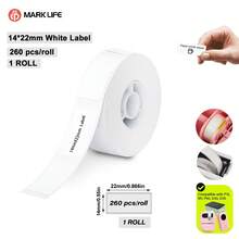 Marklife مارك لايف 1 لفة ملصقات حرارية بيضاء بعرض 12 مم-15 مم، مقاومة للماء، ورق عالي الجودة - مثالية للتنظيم والتوسيم، لطابعات P11 وP12 وP15 وP50 بدون حبر، تُستخدم لملصقات التخزين والتنظيم المنزلي وبطاقات الأسماء وملاحظات الهدايا وغيرها - مشاهدة 14