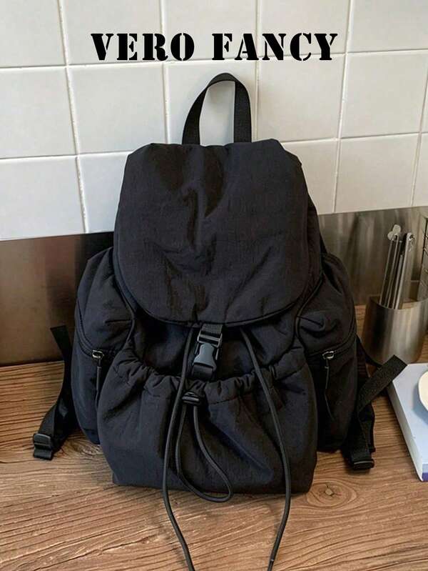 Fashion Casual Backpack, Practical Multi-Functional Large Capacity Solid Color Bag, Personalized Classic, Suitable For Daily Commute And Shopping