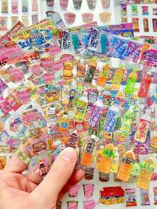 Cute Die-Cut Snack Food Stickers Book DIY Decoration Scrapbook Stickers Japanese Style Cute Stationery Stickers - Multicolor - View 2