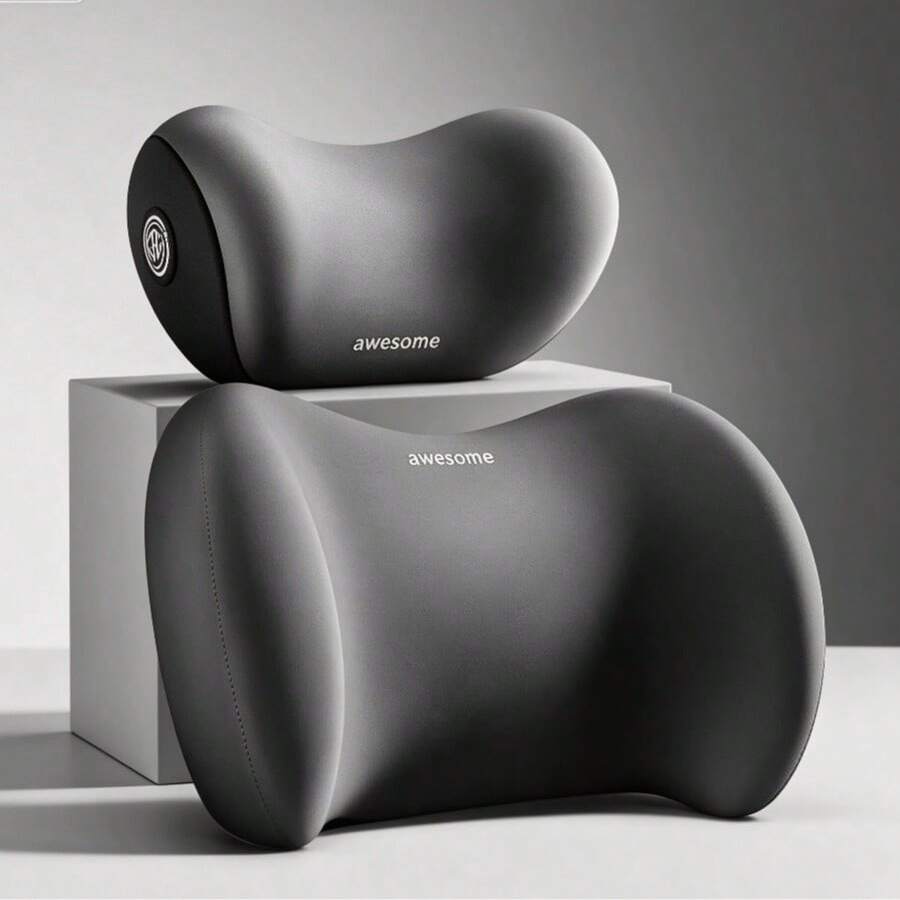 Car Memory Foam Headrest And Lumbar Support Pillow Set, Ergonomic Neck And Waist Cushion, Suitable For Long-Distance Driving - Multicolor - View 1