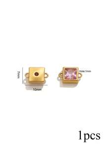 1pc Stainless Steel Star, Round And Square Double Hole Connector, Suitable For Necklace And Bracelet - DIY Jewelry Making Accessories - Connector - View 13