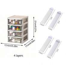 2/3/4/5 Layer Drawer Storage Organizer, Transparent Plastic Storage Box, Large Capacity Multi-Layer Drawer, For Home, Office, Desktop Storage - Multicolor - View 20
