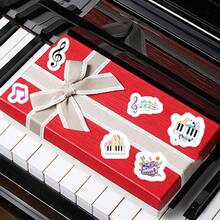10 Sheets Cartoon Music Doodle Stickers Featuring Treble Clef, Various Musical Notes, Triangle Piano, Electronic Keyboard, Accordion, Saxophone, Keyboard And Other Musical Instrument Patterns, Easy To Peel And Remove, Suitable For Music Score Decoration, Classroom Rewards, Stationery Craft Materials, Music Theme Events - Multicolor - View 4