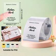 Stiker Transparan Bebas Tinta Cetak, Tersedia Berbagai Ukuran, Tahan Aus, Cocok untuk Rumah, Sekolah, Kantor, Usaha Kecil, Label Terima Kasih, Label Harga, Cocok untuk Marklife P50 - View 4