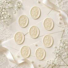 20PCS/Pack Floral Pattern Wax Seal Stickers, For Wedding Invitations, Party Invitations Decoration, Gift Wrapping, Scrapbooking Decoration - Shiny Gold - Flower - Iridescent Gold - View 5