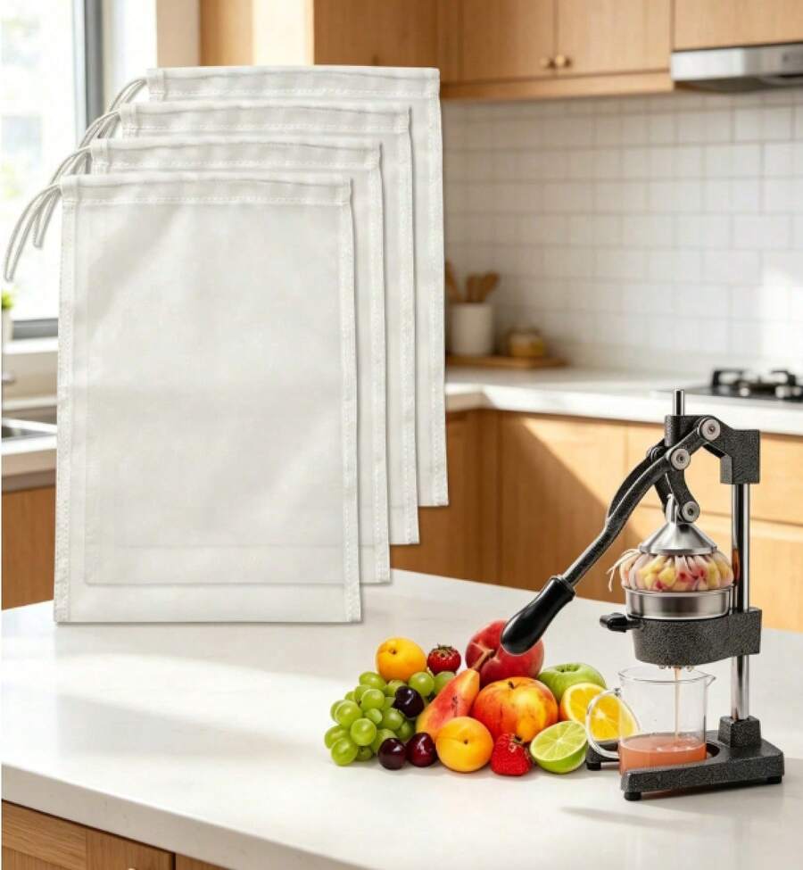 Cast Iron Juicer Bags,10Pack |     Reusable Nylon Juice Filter Strainer,200 Fine Mesh Juice Strainer After Juicing - View 1